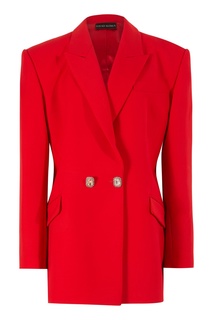 Красный шерстяной жакет David Koma