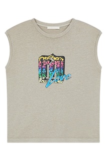 Топ цвета хаки без рукавов Maje