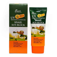 EKEL, Солнцезащитный крем для лица Snail, 70 мл