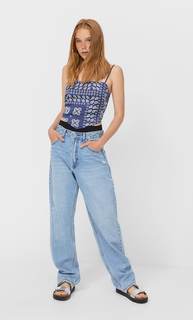 Stradivarius Топ-Шарф Из Сатина Морской Темно-Синий Xs