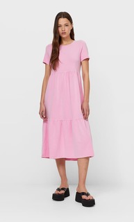 Stradivarius Платье Миди С Эффектом Потертости Цвет Темной Фуксии M