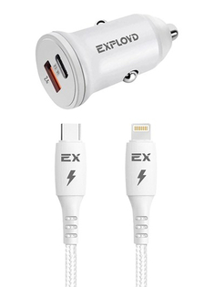 Зарядное устройство Exployd Rash 1хUSB 2.4A PD 18W + кабель Lightning EX-Z-1134