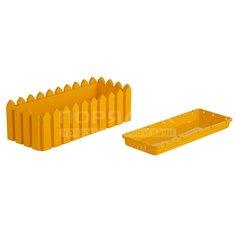 Горшок для цветов пластиковый Элластик-Пласт Лардо желтый, 47х20х16 см