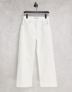 Белые широкие джинсы из органического хлопка с высокой талией & Other Stories-Белый