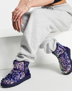 Классические мини ботинки с отделкой пайетками розового цвета UGG-Розовый цвет