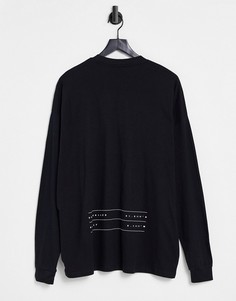 Черный лонгслив в стиле oversized с принтом логотипа ASOS Unrvlld Spply-Черный цвет