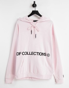 Розовый худи в стиле oversized с принтом логотипов от комплекта ASOS Dark Future-Розовый цвет