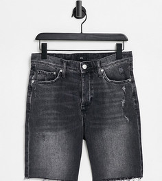 Серые зауженные джинсовые шорты River Island Big & Tall-Серый