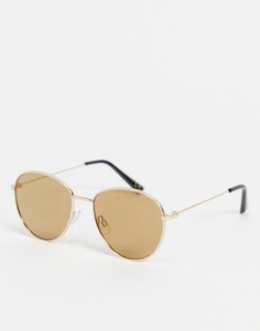 Круглые солнцезащитные очки River Island-Золотистый