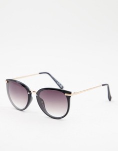 Черные солнцезащитные очки в стиле ретро с затемненными линзами River Island-Черный