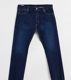 Темные джинсы классического кроя с застежкой на пуговицы Levis Big & Tall 501 Original-Голубой