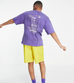 Фиолетовая oversized-футболка с принтом тай-дай и черепом COLLUSION-Фиолетовый цвет