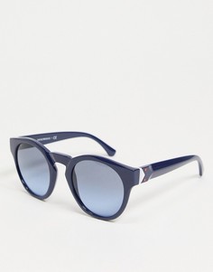 Круглые солнцезащитные очки Emporio Armani-Голубой