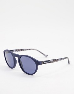 Круглые солнцезащитные очки Emporio Armani-Голубой