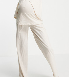 Кремовые пижамные брюки прямого кроя из трикотажа ASOS DESIGN Maternity – «Выбирай и комбинируй»-Белый