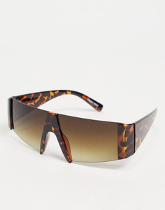 Солнцезащитные очки-маска в черепаховой оправе Noisy May-Коричневый цвет