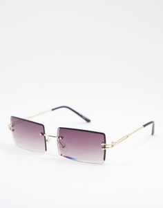 Прямоугольные солнцезащитные очки без оправы с дымчатыми стеклами My Accessories London-Многоцветный