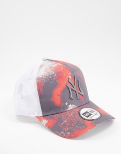 Кепка с красным камуфляжным принтом New Era New York Yankees-Красный