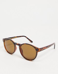 Черные круглые солнцезащитные очки в стиле унисекс A.Kjaerbede Marvin-Коричневый цвет