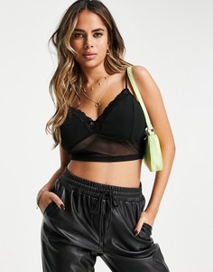 Черный бралетт c сетчатыми вставками ASOS DESIGN Hourglass-Черный цвет