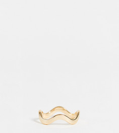 Золотистое кольцо волнистой формы ASOS DESIGN Curve-Золотистый