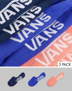 Набор из 3 пар носков разных цветов Vans Super No Show-Многоцветный