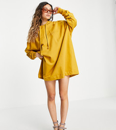 Платье мини горчичного цвета с капюшоном и вышивкой COLLUSION-Желтый