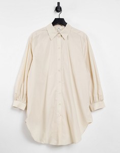Кремовая удлиненная рубашка Object-Белый