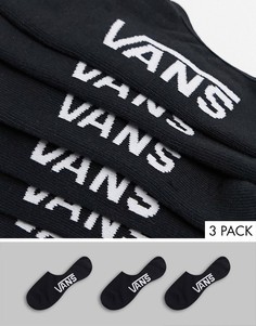 Набор из 3 пар черных невидимых носков Vans Classic-Черный цвет