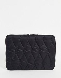Черный стеганый чехол для 13-дюймового ноутбука ASOS DESIGN-Черный цвет