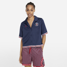 Женская однотонная футболка с коротким рукавом Paris Saint-Germain - Синий Nike