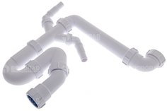Сифон P/S-образный 1.1/2&quot;х40мм без выпуска, с2-мя адаптерами MRSK7-5571 Mc Alpine