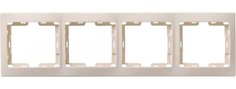 Рамка 4местн. горизонт. КВАРТА РГ-4-ККм (кремовый) IEK