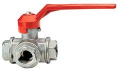 Кран шаровый 1/2&quot; ВР 3-х ходовой L-образный, ручка 25бар, t-150*C никель Itap