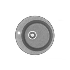 Мойка Акватон Иверия D480 керамогранит, 1 чаша, круглая, с сифоном, цвет серый