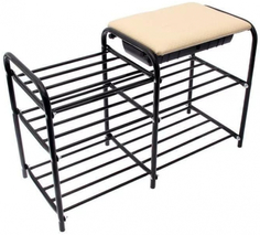 Этажерка для обуви NIKA "Люкс", черная/слоновая кость (ЭТЛ5/2)