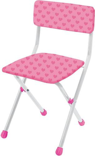 Стул детский NIKA "Сердечки на розовом", складной (СТУ3/1)