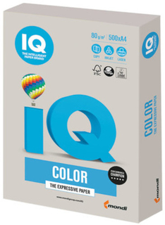 Цветная бумага для офиса IQ-COLOR А4, 80 г/м, 500 листов, тренд, серая (110817)