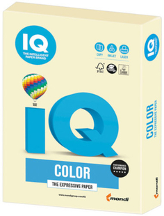 Цветная бумага для офиса IQ-COLOR А4, 160 г/м, 250 листов, пастель, ванильная (110811)