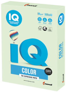 Цветная бумага для офиса IQ-COLOR А3, 80 г/м, 500 листов, пастель, светло-зеленая (110796)