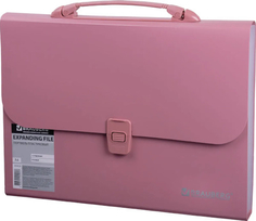 Папка-портфель Brauberg А4, 327х254х30 мм, розовая (221441)