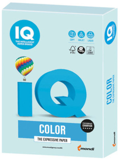 Цветная бумага для офиса IQ-COLOR А4, 160 г/м, 250 листов, пастель, светло-голубая (110812)