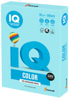 Цветная бумага для офиса IQ-COLOR А3, 80 г/м, 500 листов, пастель, голубая( 110799)