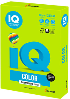 Цветная бумага для офиса IQ-COLOR А4, 160 г/м, 250 листов, зеленая липа (110778)