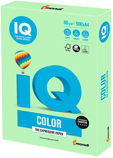 Цветная бумага для офиса IQ-COLOR А4, 80 г/м, 500 листов, пастель, зеленая (110674)