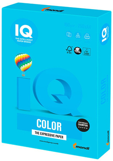 Цветная бумага для офиса IQ-COLOR А4, 160 г/м, 250 листов, светло-синяя (110688)