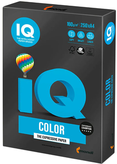 Цветная бумага для офиса IQ-COLOR А4, 160 г/м, 250 листов, черная (110779)