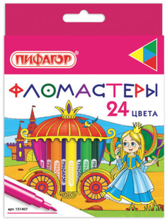 Фломастеры Пифагор "Принцессы", 24 цвета (151407)