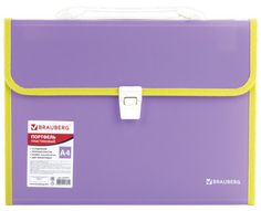 Папка-портфель Brauberg Joy, 330х245х35 мм, 13 отделений, фиолетовая (227977)