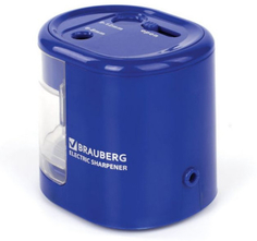 Точилка электрическая Brauberg Standard, 6-8/9-12 мм, питание от батареек (228423)